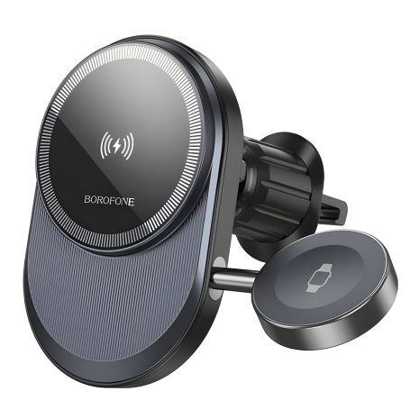Автотримач Borofone BH219 Fine 2-in-1 Magnetic Wireless 15W Чорний Автотримач Borofone BH219 Fine 2-in-1 Magnetic Wireless 15W Чорний
