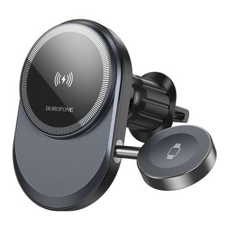 Автотримач Borofone BH219 Fine 2-in-1 Magnetic Wireless 15W Чорний