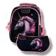Принт Единорог на школьном рюкзаке для девочек 6-9 лет, черный, вместительный и легкий, 20 л