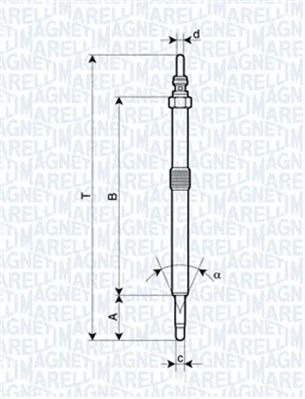 Свічка розжарювання NISSAN PRIMASTAR, OPEL VIVARO, RENAULT MASTER, MAGNETI MARELLI (062900026304)