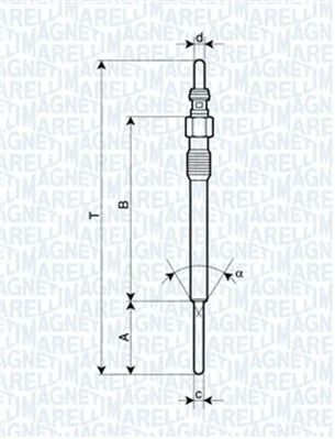 Свічка розжарювання CHEVROLET AVEO, FORD KA, PEUGEOT BIPPER, MAGNETI MARELLI (062900090304)