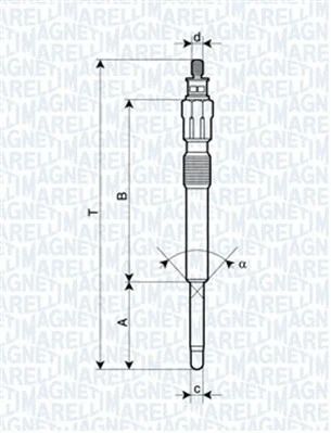 Свеча накаливания PEUGEOT BOXER, CITROËN JUMPER, MAGNETI MARELLI (062900043304)