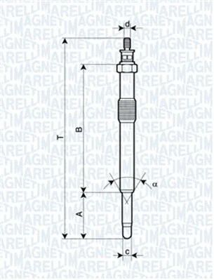 Свічка розжарювання FORD KUGA, VOLVO V70, PEUGEOT 508, MAGNETI MARELLI (062900049304)