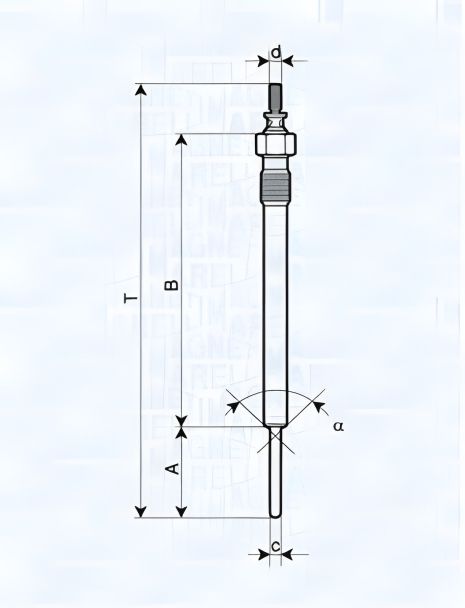 Свеча накаливания для KIA K2500, HYUNDAI H350, HYUNDAI H-1, MAGNETI MARELLI (062900066304)