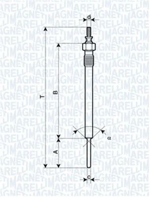 Свічка розжарювання KIA K2500, HYUNDAI H350, HYUNDAI H-1, MAGNETI MARELLI (062900066304)