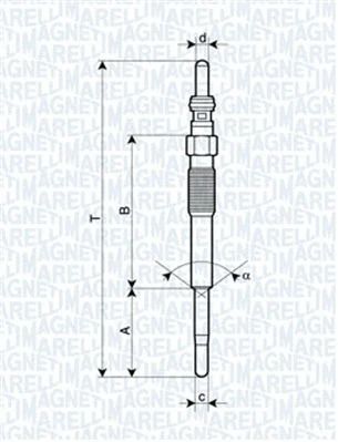 Свічка розжарювання MITSUBISHI OUTLANDER, FORD MONDEO, FIAT ULYSSE, MAGNETI MARELLI (062900080304)