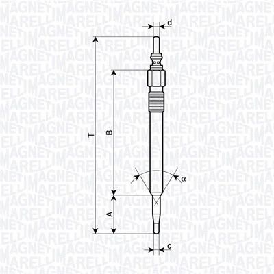 Свічка розжарювання JEEP CHEROKEE, MAGNETI MARELLI (062900128304)
