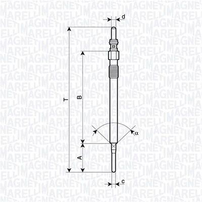 Свічка розжарювання JEEP CHEROKEE, DODGE NITRO, CHRYSLER GRAND, MAGNETI MARELLI (062900141304)