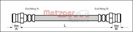 Шланг тормозной VW VENTO, SEAT CORDOBA, METZGER (4114707)