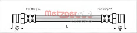 Шланг гальмівний VW VENTO, SEAT CORDOBA, METZGER (4114707)