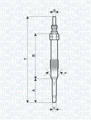 Свічка розжарювання SUZUKI SX4, SAAB 9-3, OPEL ZAFIRA, MAGNETI MARELLI (062900053304)