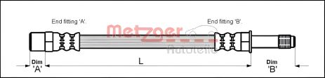 Гальмівний шланг MERCEDES-BENZ V-CLASS, METZGER (4110579) Гальмівний шланг MERCEDES-BENZ V-CLASS, METZGER (4110579)