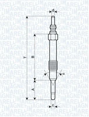 Свічка розжарювання SAAB 9-3, OPEL ZAFIRA, ALFA ROMEO, MAGNETI MARELLI (062900014304)