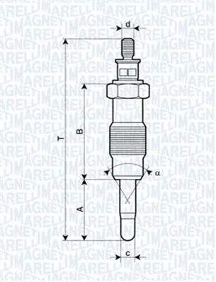 Свічка розжарювання OPEL ARENA, RENAULT MASTER, FIAT DUCATO, MAGNETI MARELLI (062582804304)