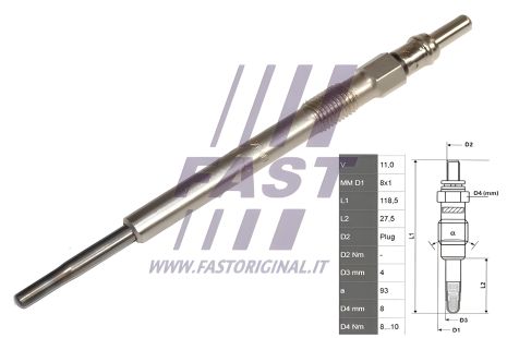 Накаливания свеча FORD KA, LANCIA YPSILON, SUZUKI SWIFT, FAST (FT82720)