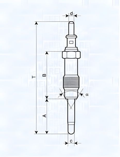 Розжарювальна свічка HYUNDAI H100, MERCEDES-BENZ VARIO, MERCEDES-BENZ SPRINTER, MAGNETI MARELLI (062900046304)
