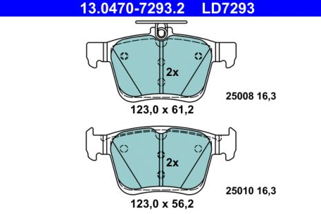 Комплект гальмівних колодок SKODA KAROQ, SEAT LEON, AUDI A3, ATE (13047072932) Комплект гальмівних колодок SKODA KAROQ, SEAT LEON, AUDI A3, ATE (13047072932)