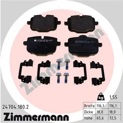 Комплект тормозных колодок BMW X3, BMW X7, ZIMMERMANN (247041802)
