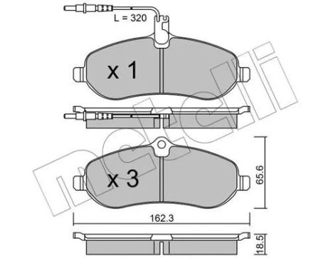 Комплект тормозных колодок TOYOTA PROACE, FIAT SCUDO, PEUGEOT EXPERT, METELLI (2207070)