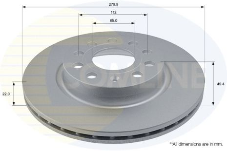 Диск тормозной SKODA YETI, VW JETTA, AUDI A3, COMLINE (ADC1456V)