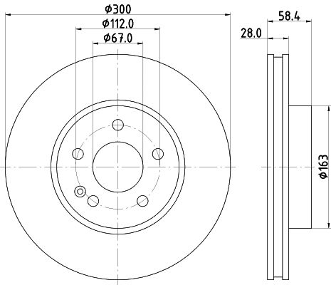 Диск тормозной MERCEDES-BENZ VITO, MERCEDES-BENZ VIANO, HELLA PAGID (8DD355110071)