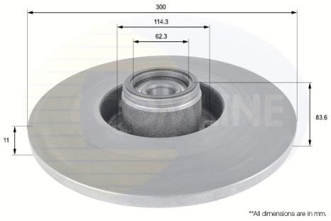 Диск тормозной RENAULT TALISMAN, RENAULT LATITUDE, RENAULT LAGUNA, COMLINE (ADC3024)