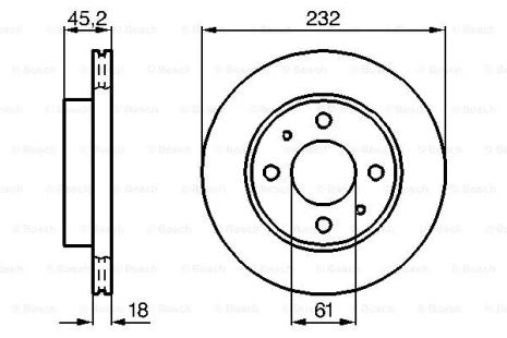 Диск гальмівний NISSAN SUNNY, NISSAN ALMERA, NISSAN PRESEA, BOSCH (0986478650)