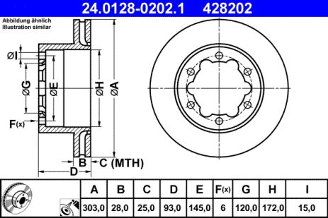 Диск тормозной MERCEDES-BENZ SPRINTER, VW CRAFTER, ATE (24012802021)