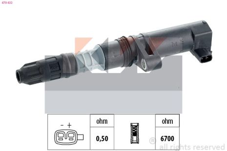 Катушка зажигания LADA LARGUS, DACIA DUSTER, NISSAN TERRANO, KW (470432)