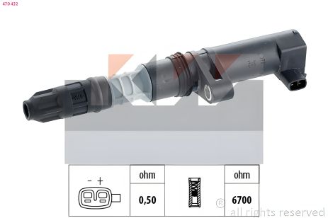 Запалювання котушка для LADA LARGUS, DACIA DUSTER, NISSAN TERRANO, KW (470432)