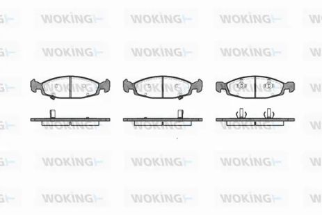 Комплект гальмівних колодок JEEP GRAND, JEEP CHEROKEE, WOKING (P636302)
