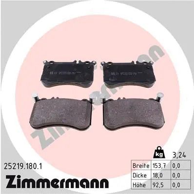 Комплект тормозных колодок MB SLC, MB CLS, MB E-CLASS, ZIMMERMANN (252191801)