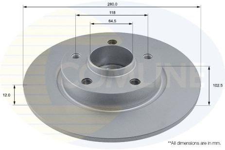 Диск гальмівний NISSAN PRIMASTAR, OPEL VIVARO, RENAULT TRAFIC, COMLINE (ADC1137)