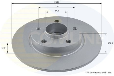 Диск гальмівний NISSAN PRIMASTAR, OPEL VIVARO, RENAULT TRAFIC, COMLINE (ADC1137)