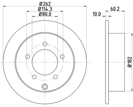 Тормозной диск PROTON INSPIRA, MITSUBISHI (SOUEAST), MITSUBISHI LANCER, HELLA PAGID (8DD355119181)