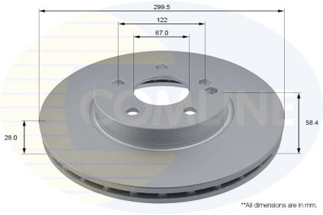 Диск тормозной MERCEDES-BENZ VITO, MERCEDES-BENZ MARCO, MERCEDES-BENZ V-CLASS, COMLINE (ADC1627V)