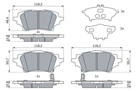 Комплект тормозных колодок SUZUKI SWACE, TOYOTA COROLLA, TOYOTA YARIS, BOSCH (0986424911)