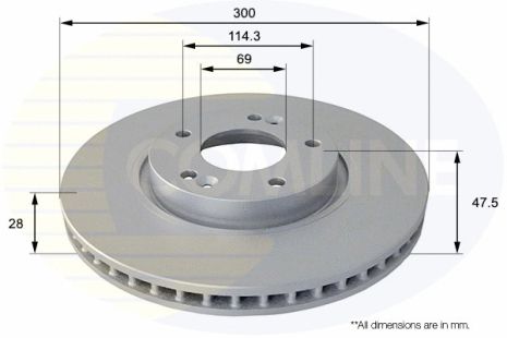 Диск тормозной HYUNDAI i30, KIA SOUL, KIA CEE'D, COMLINE (ADC1089V)