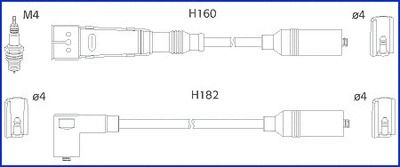 Комплект дротів запалювання AUDI A6, HUCO (134717)