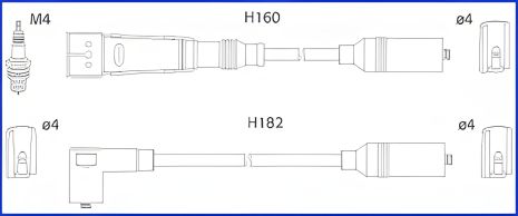 AUDI A6 Комплект дротів запалювання, HUCO (134717)