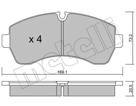Комплект тормозных колодок MB eSPRINTER, VW CRAFTER, MB SPRINTER, METELLI (2206730)
