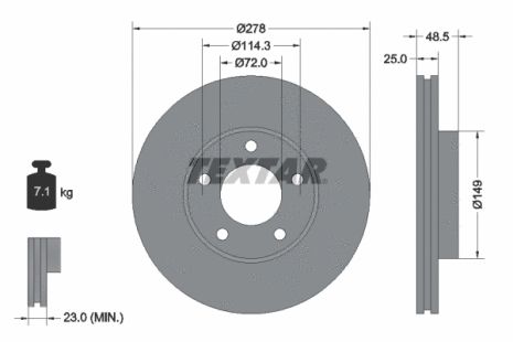 Диск гальмівний NISSAN LAFESTA, HAIMA (FAW), MAZDA (CHANGAN), TEXTAR (92130303)