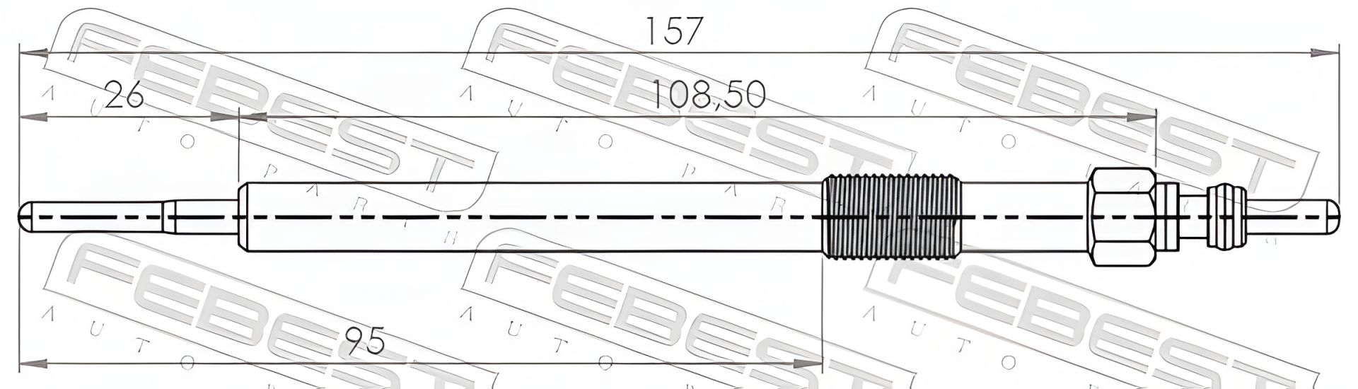 Свічка розжарювання SSANGYONG ACTYON, SSANGYONG STAVIC, SSANGYONG KORANDO, FEBEST (14642002) Свічка розжарювання SSANGYONG ACTYON, SSANGYONG STAVIC, SSANGYONG KORANDO, FEBEST (14642002)