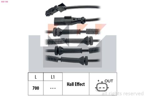 Датчик ABS NISSAN PRIMASTAR, OPEL VIVARO, RENAULT TRAFIC, KW (460146)