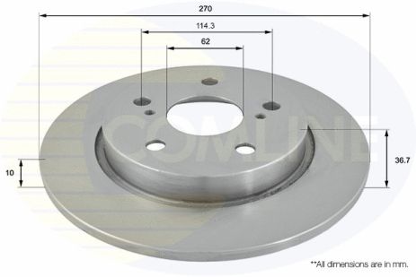 Диск гальмівний VW PASSAT, TOYOTA COROLLA, TOYOTA AURIS, COMLINE (ADC01146)
