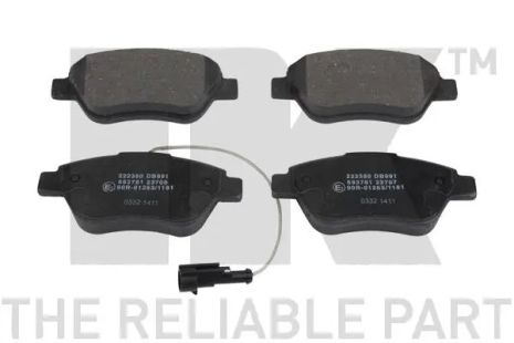 Комплект гальмівних колодок PEUGEOT BIPPER, CITROËN E-MEHARI, LANCIA MUSA, NK (222380)