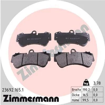 Комплект тормозных колодок VW TOUAREG, PORSCHE CAYENNE, MB G-CLASS, ZIMMERMANN (236921651)