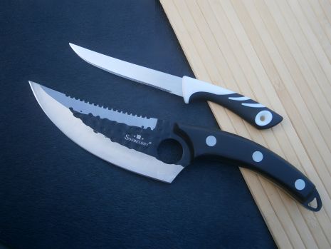 Ніж кухарський Sonmelony Chef К-03А фултанг з серейтором 27 см + подарунок Ніж кухонний Tramontina 20 см Ніж кухарський Sonmelony Chef К-03А фултанг з серейтором 27 см + подарунок Ніж кухонний Tramontina 20 см