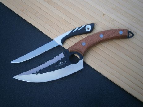 Ніж кухарський Sonmelony Chef RT-20 фултанг з серейтором 27 см + подарунок Ніж кухонний Tramontina 20 см