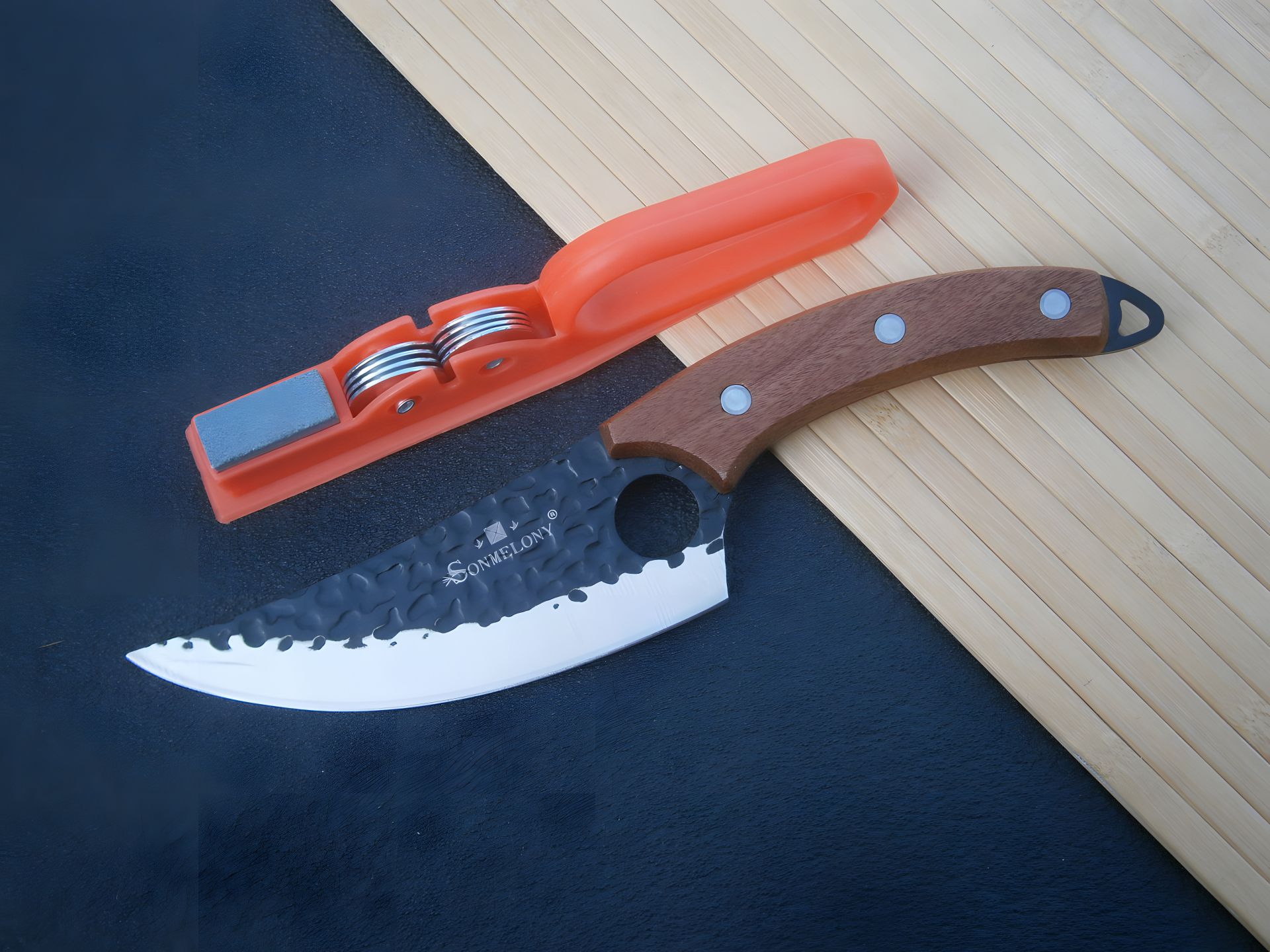 Поварской нож Sonmelony RT-34 Fultang 27см + точилка XR-119 в подарок Поварской нож Sonmelony RT-34 Fultang 27см + точилка XR-119 в подарок
